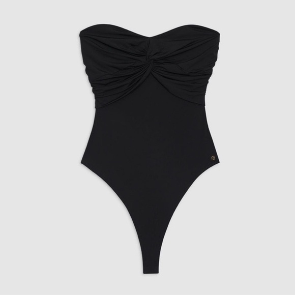 Anine Bing Other - ANINE BING Black Ruched Tube Top Bodysuit XS